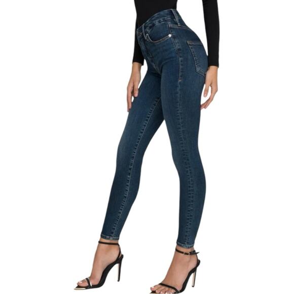 NWT Good American Good Legs Deep V Yoke Dark Skinny Jeans Size 6/28 Retail $99 - Picture 4 of 6